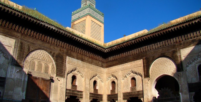 Medersa Bou Inania in fes medina minaret mosque