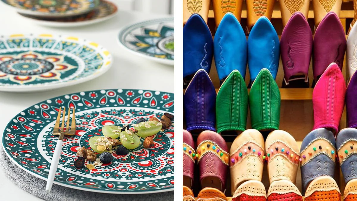 Moroccan Dishes and Souk shoes